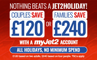 Couples Save £120 or Families Save £240 with a Myjet2 account